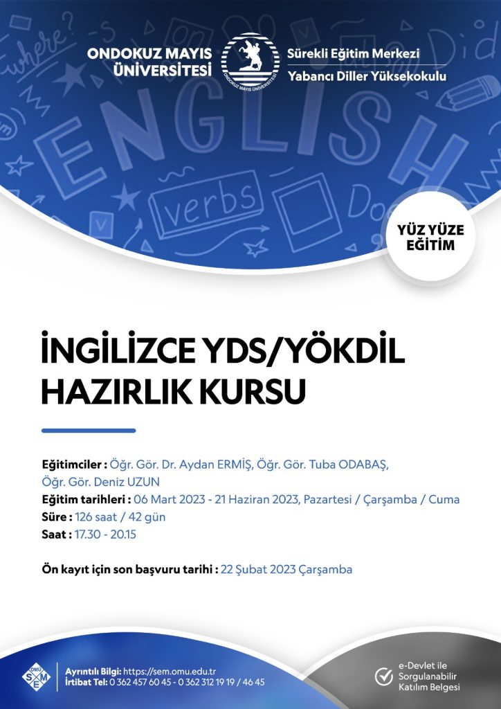 <strong>İNGİLİZCE YDS/YÖKDİL SINAVI HAZIRLIK KURSU</strong>