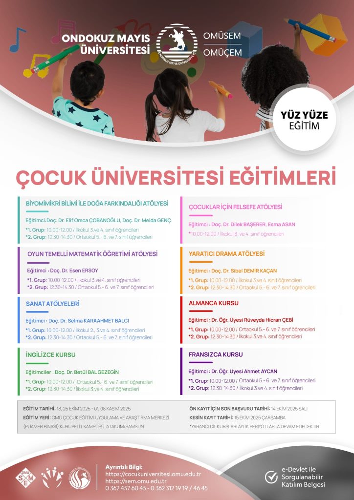 ÇOCUK ÜNİVERSİTESİ EĞİTİMLERİ