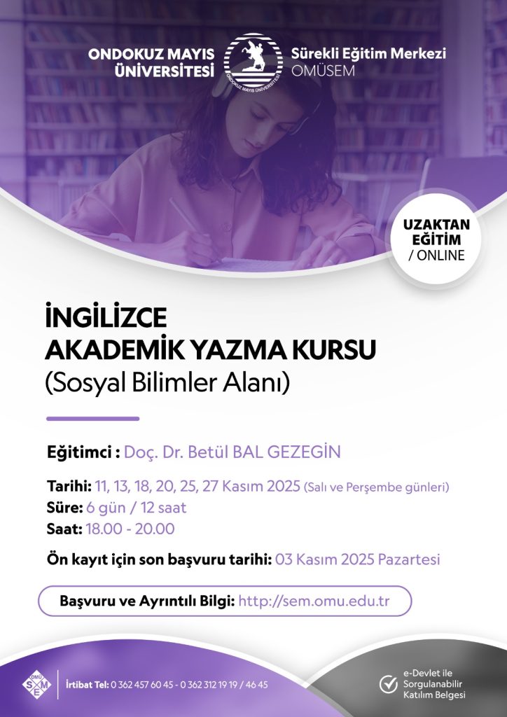 İNGİLİZCE AKADEMİK YAZMA KURSU