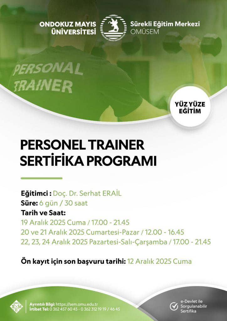 PERSONAL TRAINER SERTİFİKA PROGRAMI